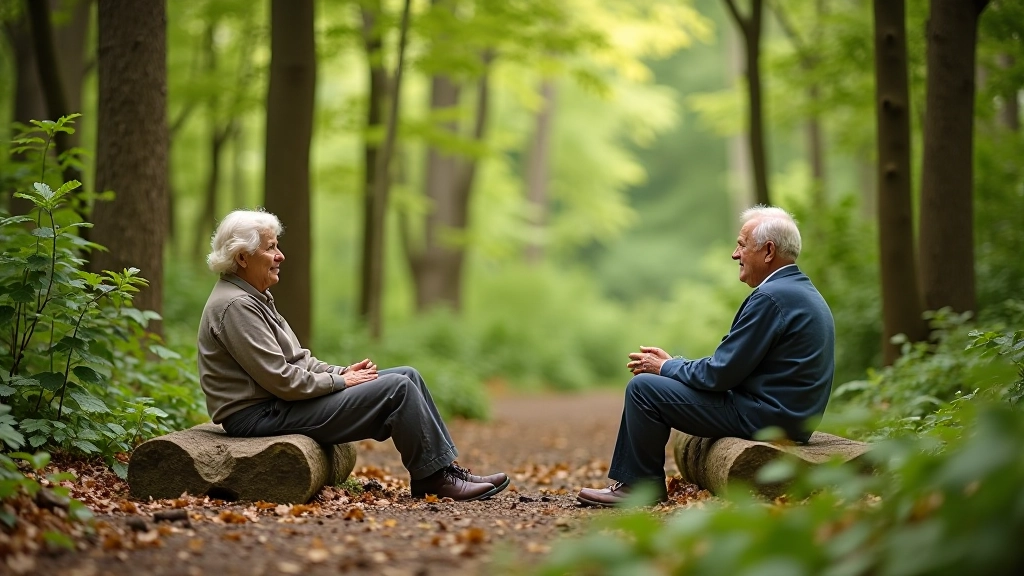 Seniori atpūšas mežā
